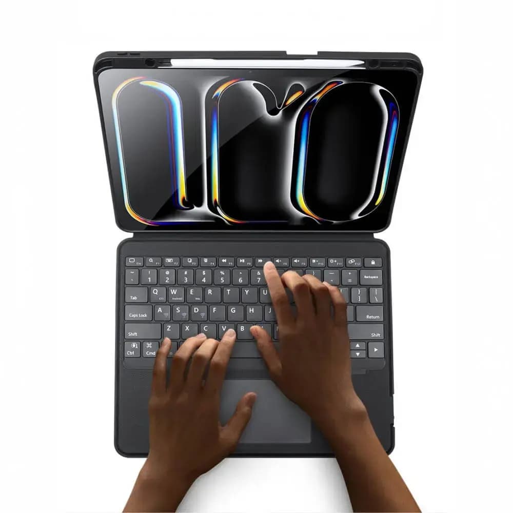 Housse clavier rétroéclairé iPad Pro 13" M4 avec trackpad - Dux Ducis DK Noir - Vue 4