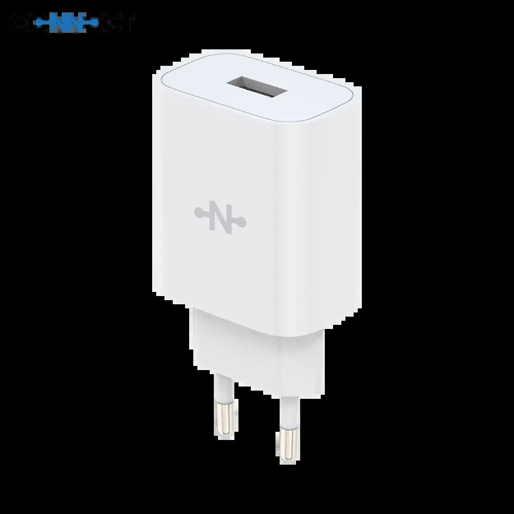Chargeur secteur USB-A 18W - CONNECT Blanc