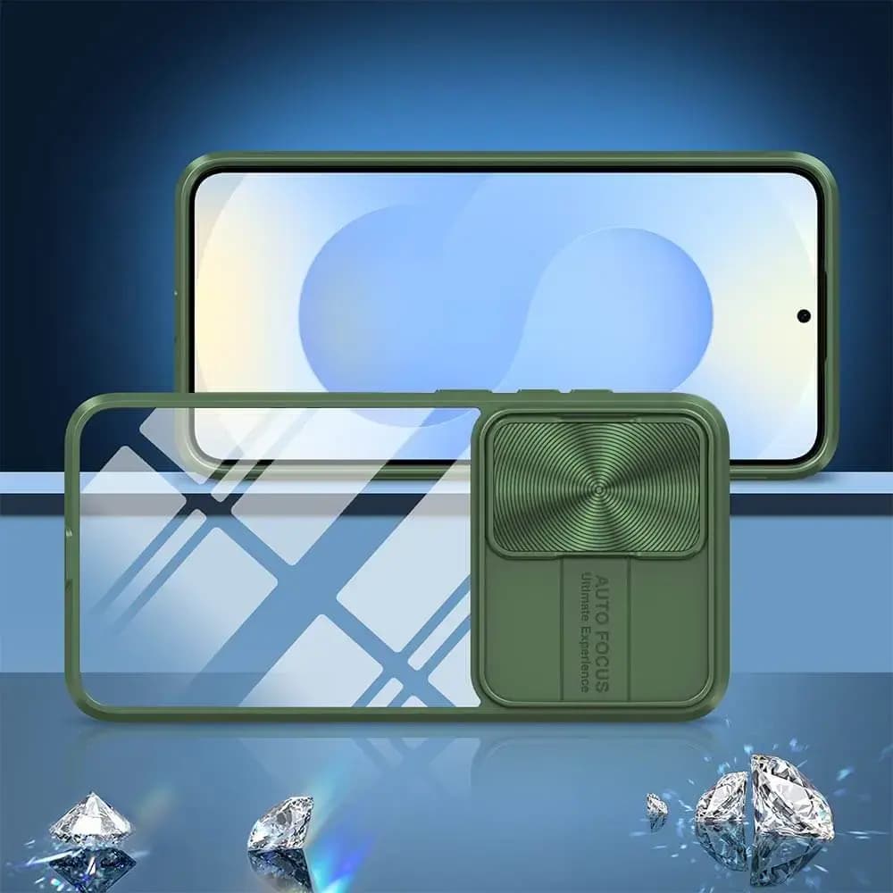 Coque avec cache caméra Samsung Galaxy S25+ - PROTECT IE027 Vert Foncé - Vue 2