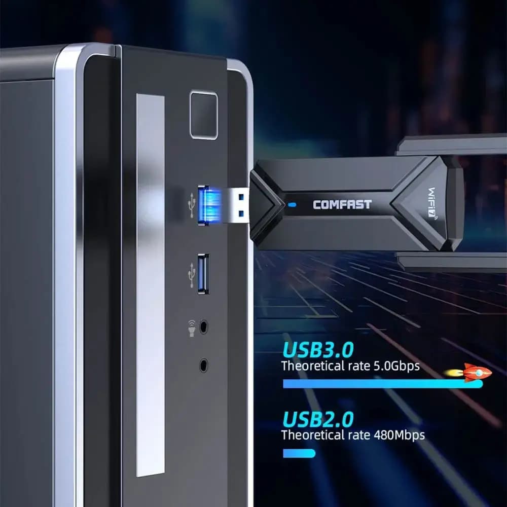 Clé WiFi 7 USB  6500 Mbps tri-bande – Comfast CF-983BE
