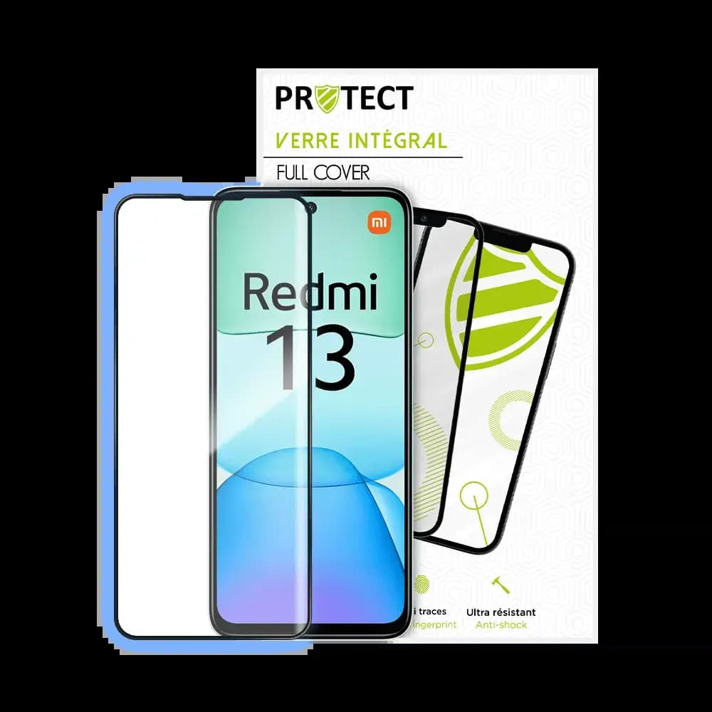 Verre trempé intégral Xiaomi Redmi 13 4G protection écran 9H - PROTECT Noir - Vue 2