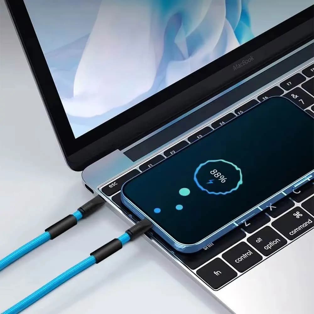 Tour de Cou Smartphone avec Câble USB-C vers Lightning Blanc - Vue 4