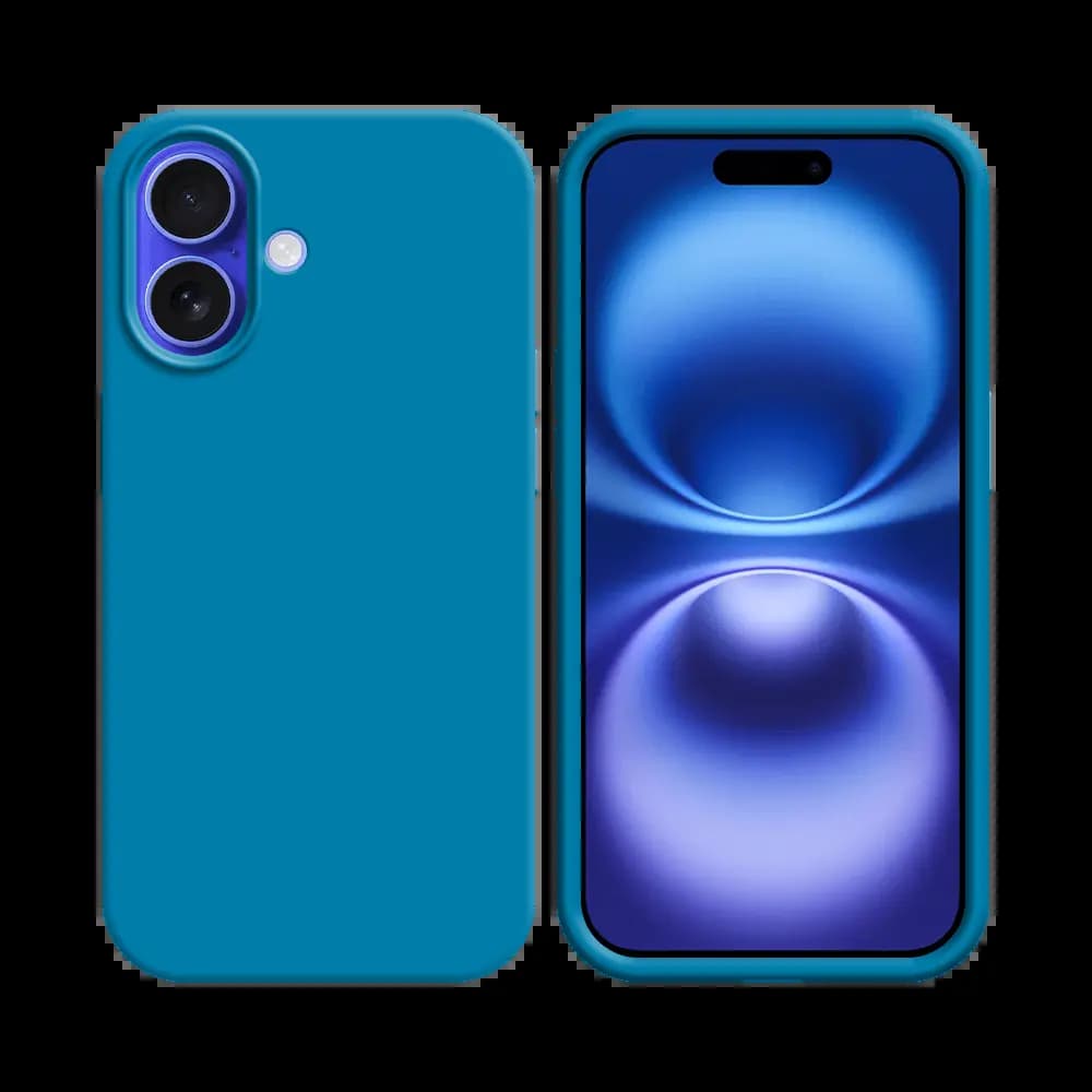 Coque silicone iPhone 16 Plus - Bleu Ciel