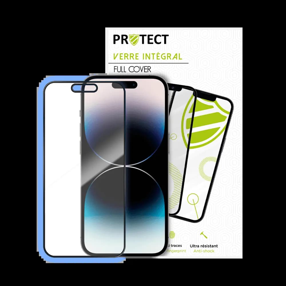 Verre trempé intégral iPhone 14 Pro Max protection écran 9H - PROTECT Noir