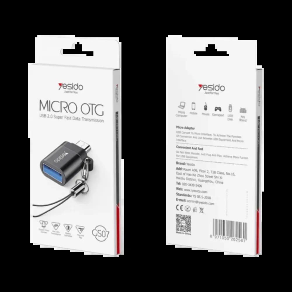 Adaptateur OTG USB femelle vers Micro USB mâle - Yesido GS07