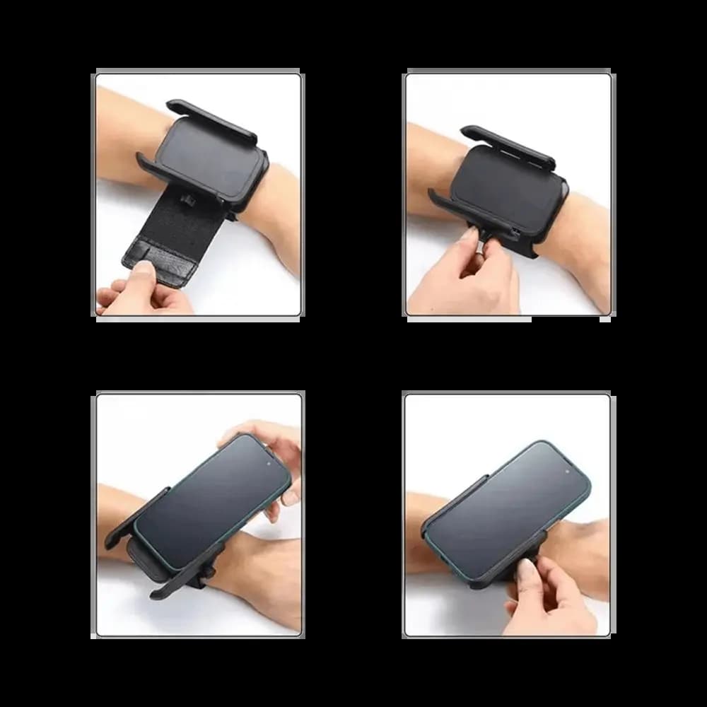 Support smartphone universel rotatif 360° pour poignet - Noir