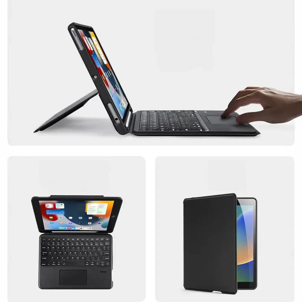 Housse de Protection avec Clavier Rétroéclairé DK Dux Ducis pour Apple iPad 7, 8 & 9, iPad Air 3 & iPad Pro 10.5" (1e génération) Noir