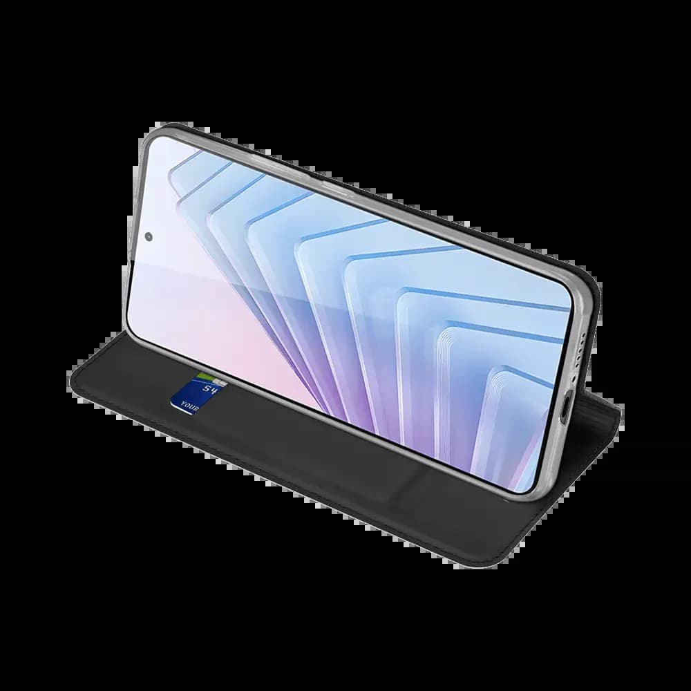 Housse folio Xiaomi Redmi Note 14 5G porte-carte - Dux Ducis Skin Pro Noir