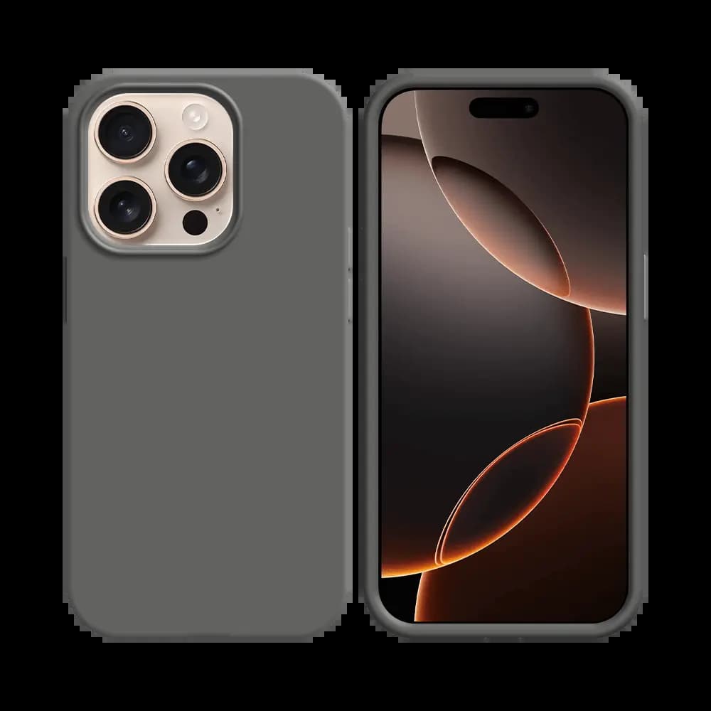 Coque silicone iPhone 16 Pro Max - Gris Foncé