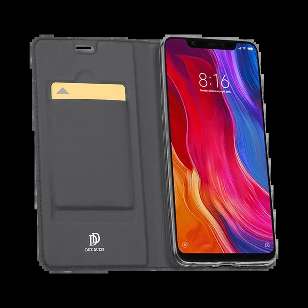 Housse folio Xiaomi Mi 8 porte-carte - Dux Ducis Skin Pro Noir