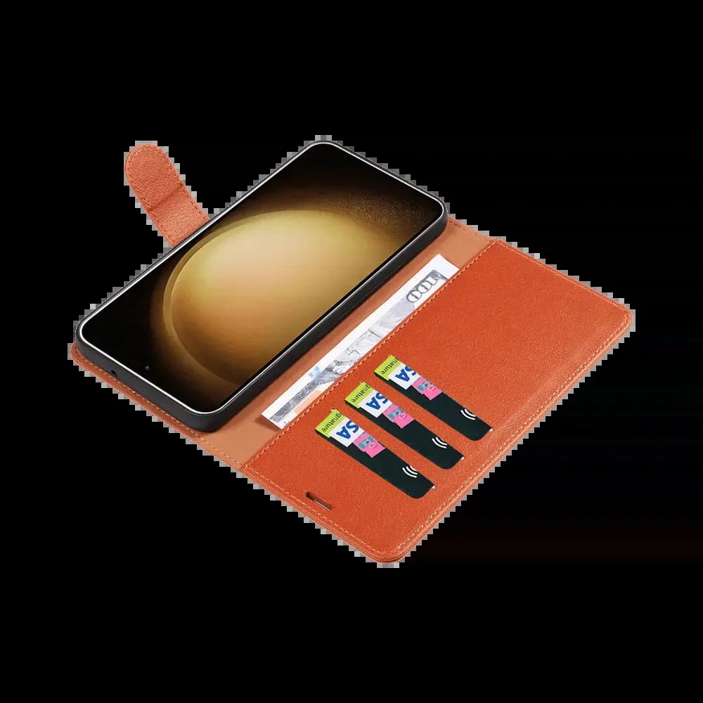 Housse folio anti-RFID Samsung Galaxy S21 FE – PROTECT IP011 Marron - Vue 3