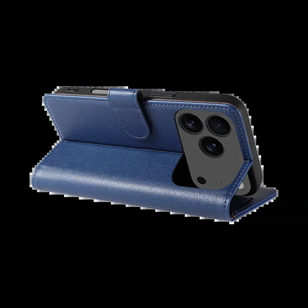 Housse folio anti-RFID iPhone 17 Pro Max – PROTECT IP011 Bleu Marine