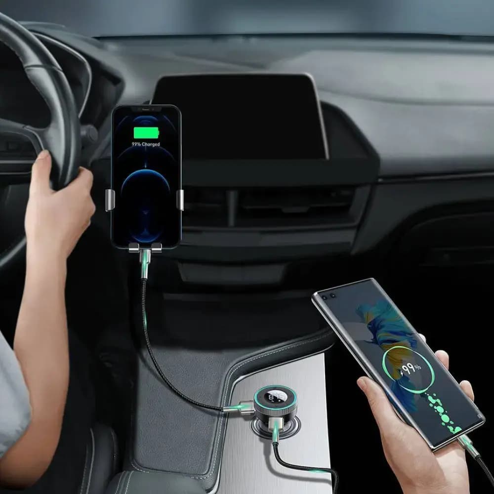 Transmetteur FM Bluetooth & Chargeur Voiture Baseus Noir
