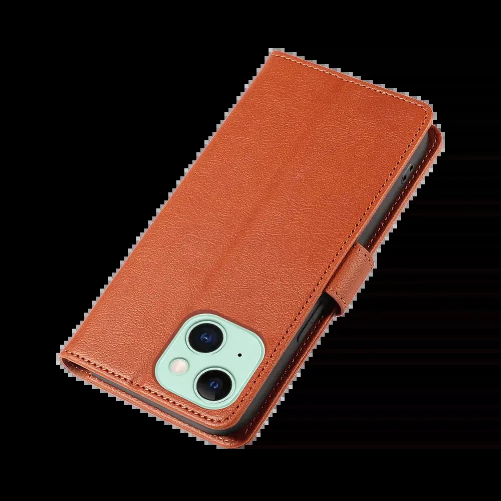 Housse folio anti-RFID iPhone 15 Plus – PROTECT IP011 Marron