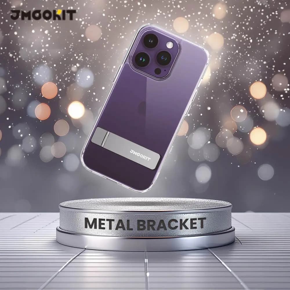 Coque de Protection Metal Bracket JMGOKIT pour Apple iPhone 13 Pro Transparent - Vue 2
