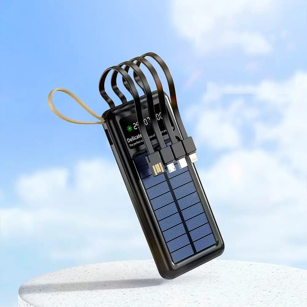 Batterie externe solaire 20000mAh avec écran digital et lampe torche - CONNECT Noir - Vue 4