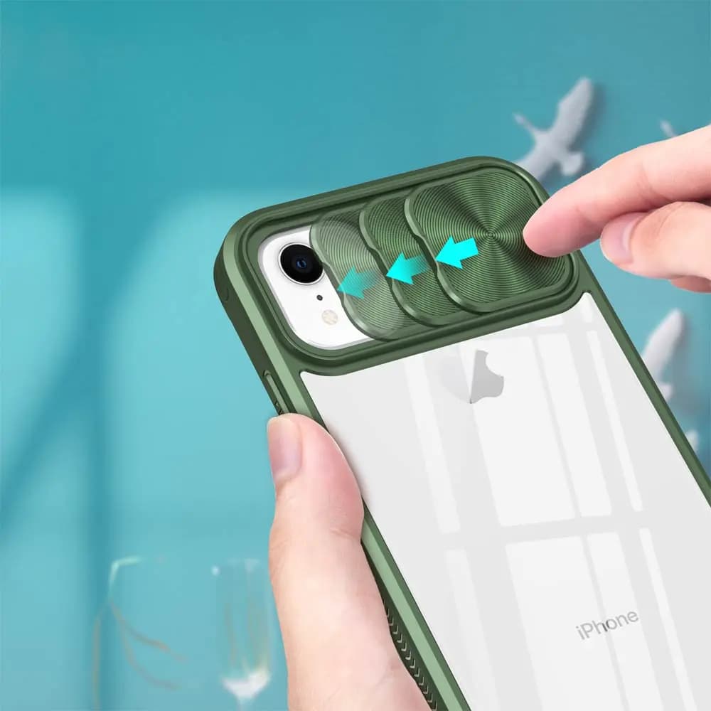 Coque iPhone XR avec cache caméra - PROTECT IE027 Vert Foncé
