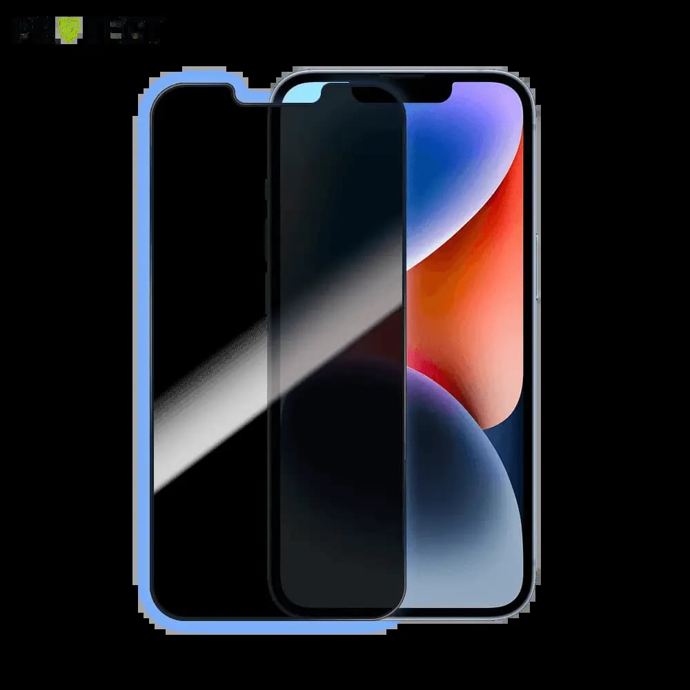 Verre trempé anti-espions pour iPhone 13 / 13 Pro / 14 / 16e / 17e protection écran 9H - PROTECT Transparent