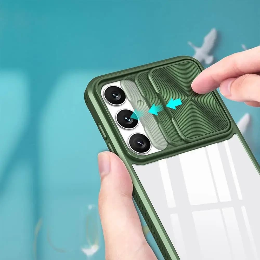 Coque avec cache caméra Samsung Galaxy S25+ - PROTECT IE027 Vert Foncé - Vue 3