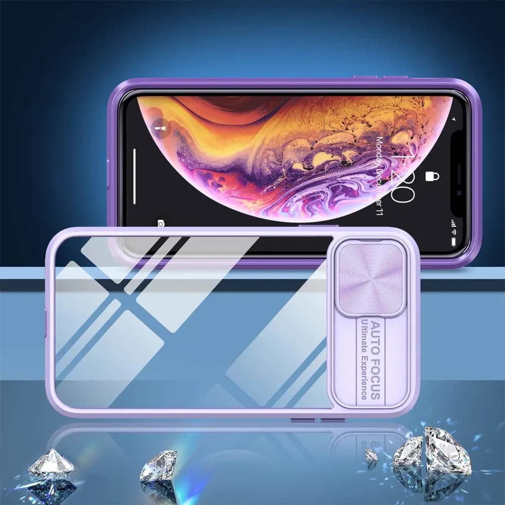 Coque iPhone X / XS avec cache caméra - PROTECT IE027 Violet - Vue 2