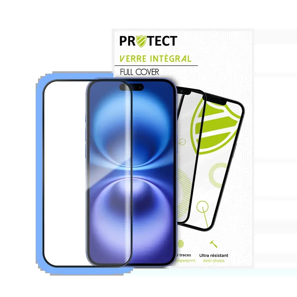 Verre trempé intégral iPhone 16 protection écran 9H - PROTECT Noir - Vue 2