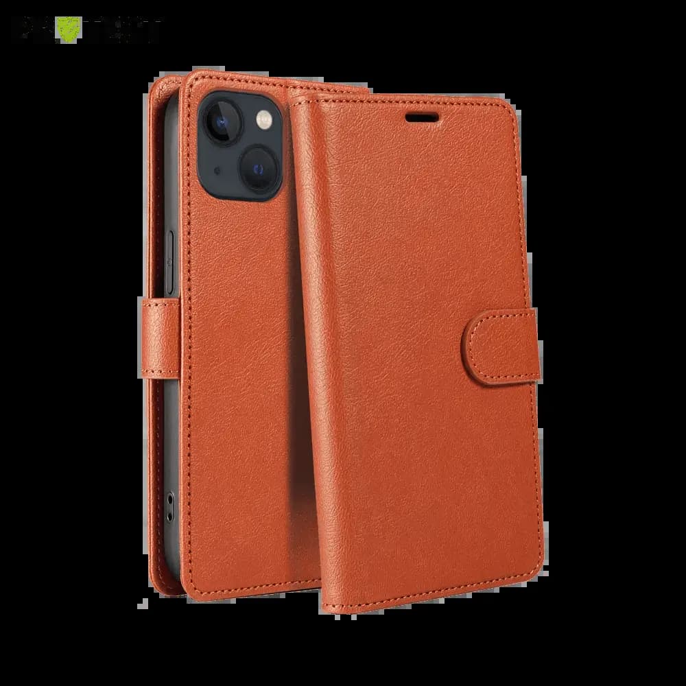 Housse folio anti-RFID iPhone 13 – PROTECT IP011 Marron