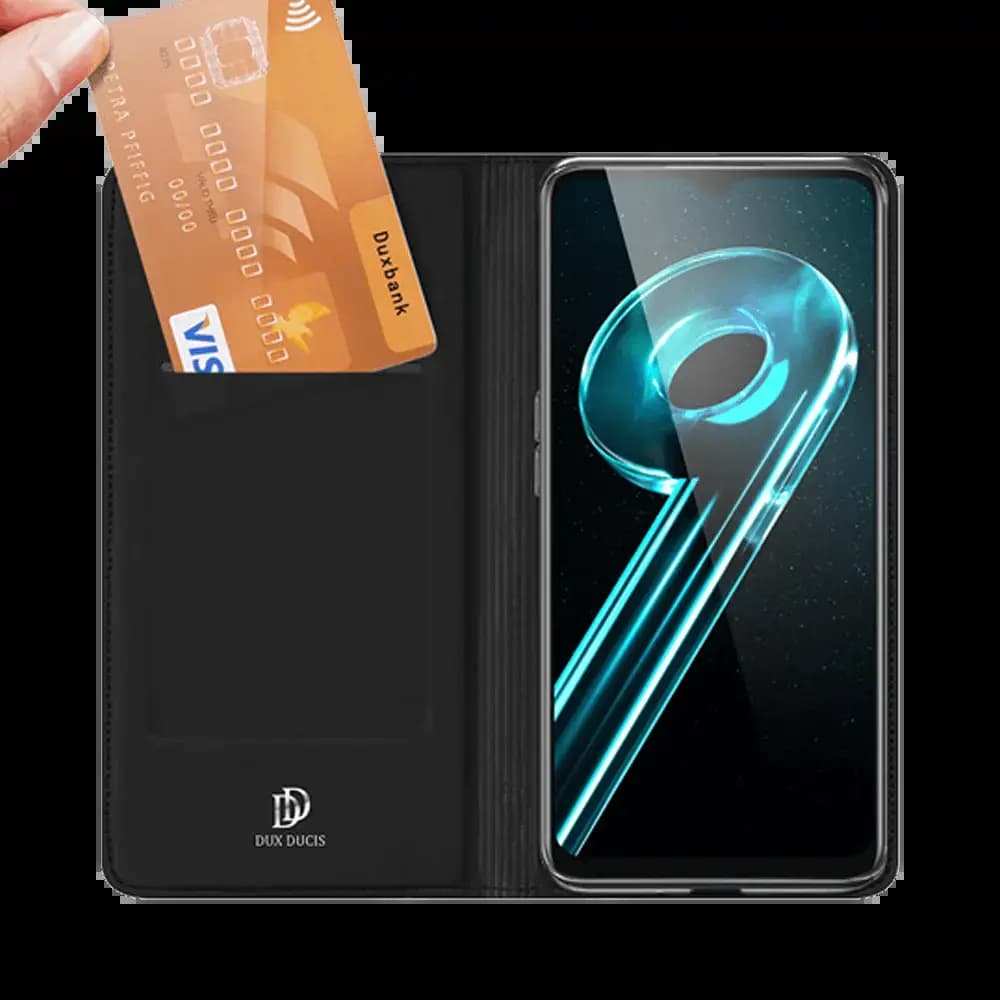 Housse folio Realme 9i 5G porte-carte - Dux Ducis Skin Pro Noir