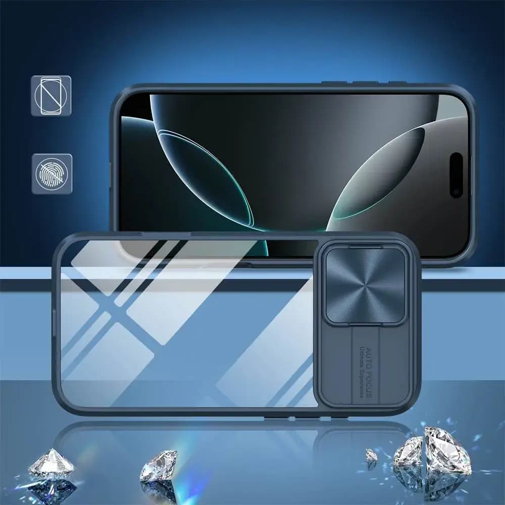 Coque avec cache caméra iPhone 16 Pro - PROTECT IE027 Bleu Marine  - Vue 2