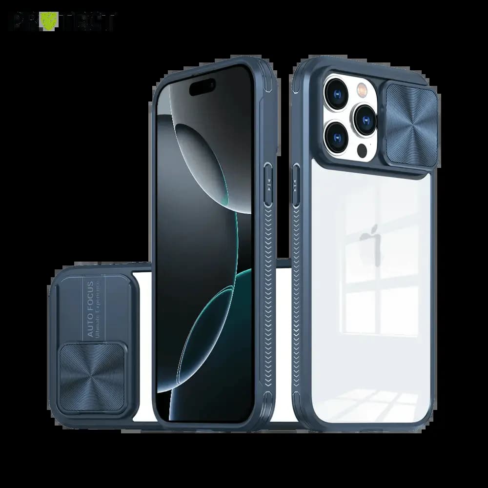 Coque avec cache caméra iPhone 16 Pro - PROTECT IE027 Bleu Marine 