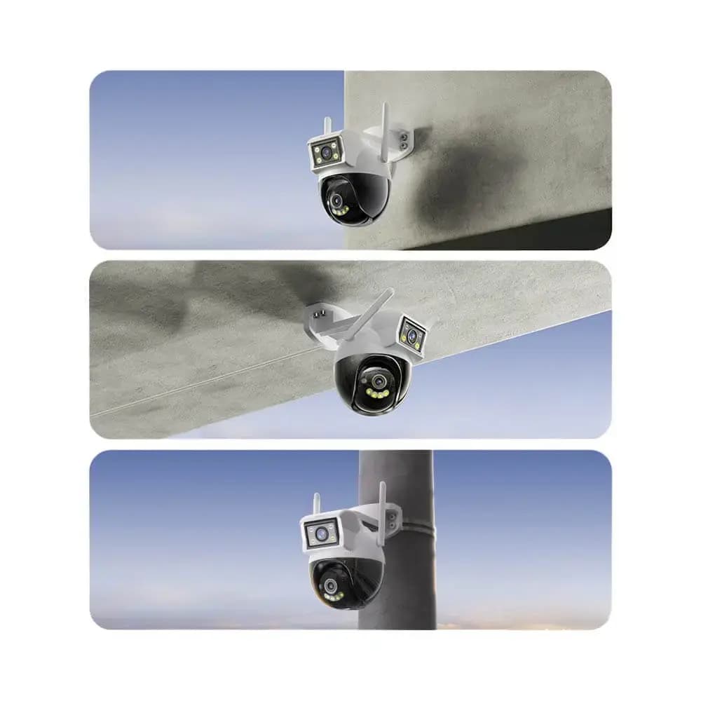 Caméra de surveillance double objectif 2MP 360° avec détection IA - Yesido Blanc