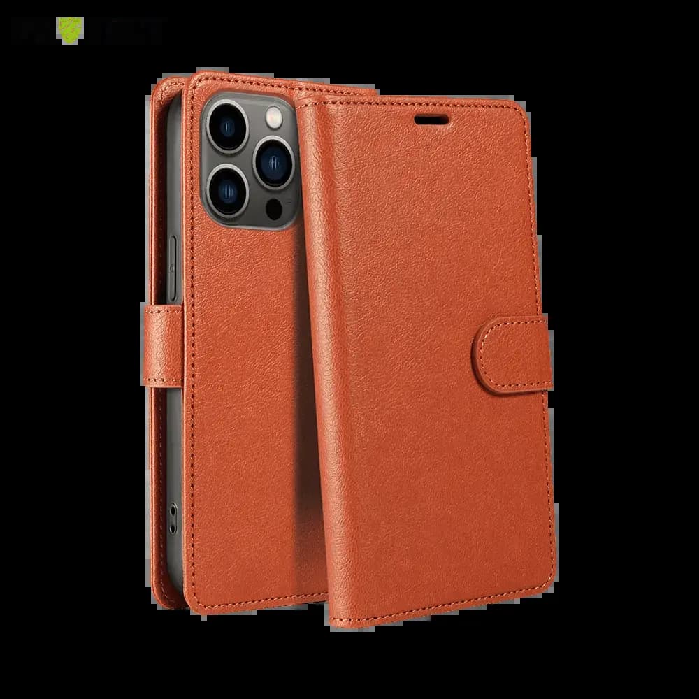 Housse folio anti-RFID iPhone 12 / 12 Pro – PROTECT IP011 Marron