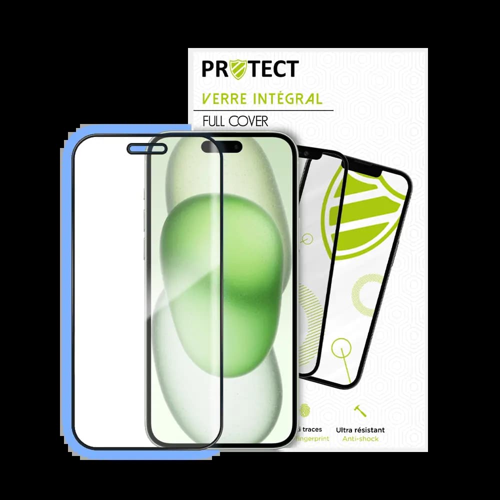Verre trempé intégral Apple iPhone 15 Plus protection écran 9H - PROTECT Noir
