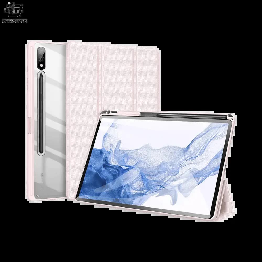 Housse folio Samsung Galaxy Tab S9+ avec dos transparent & porte-stylet - Dux Ducis Toby Rose