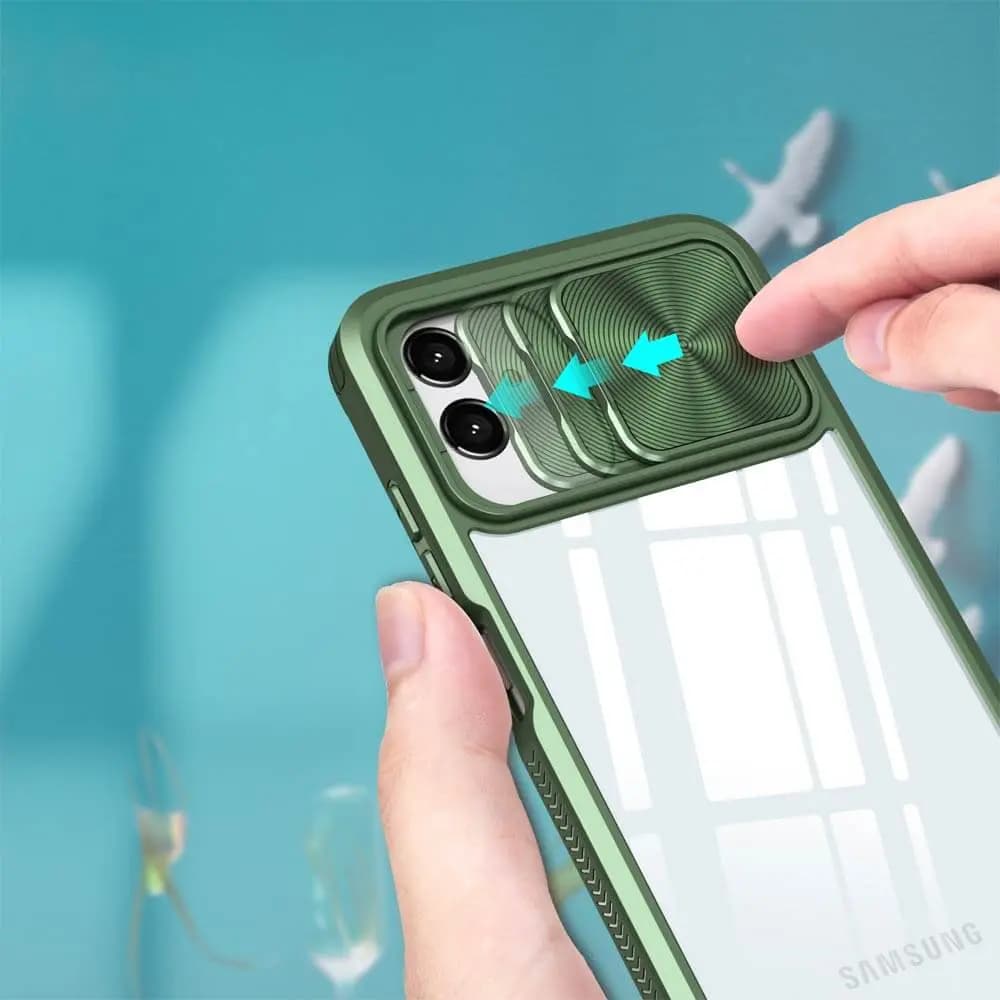 Coque Samsung Galaxy A04e avec cache caméra - PROTECT IE027 Vert Foncé