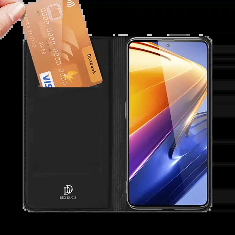 Housse folio Xiaomi Poco F4 GT 5G porte-carte - Dux Ducis Skin Pro Noir