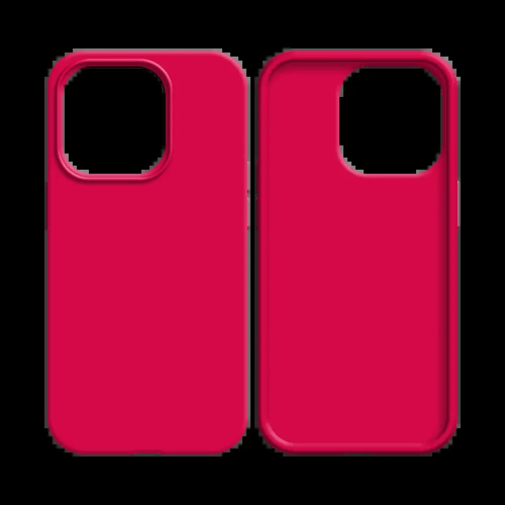 Coque silicone iPhone 16 Pro - Rose Vif - Vue 2