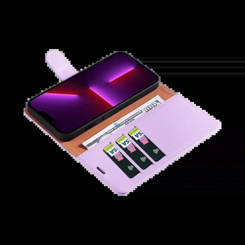 Housse folio anti-RFID iPhone 12 / 12 Pro – PROTECT IP011 Rose - Vue 3