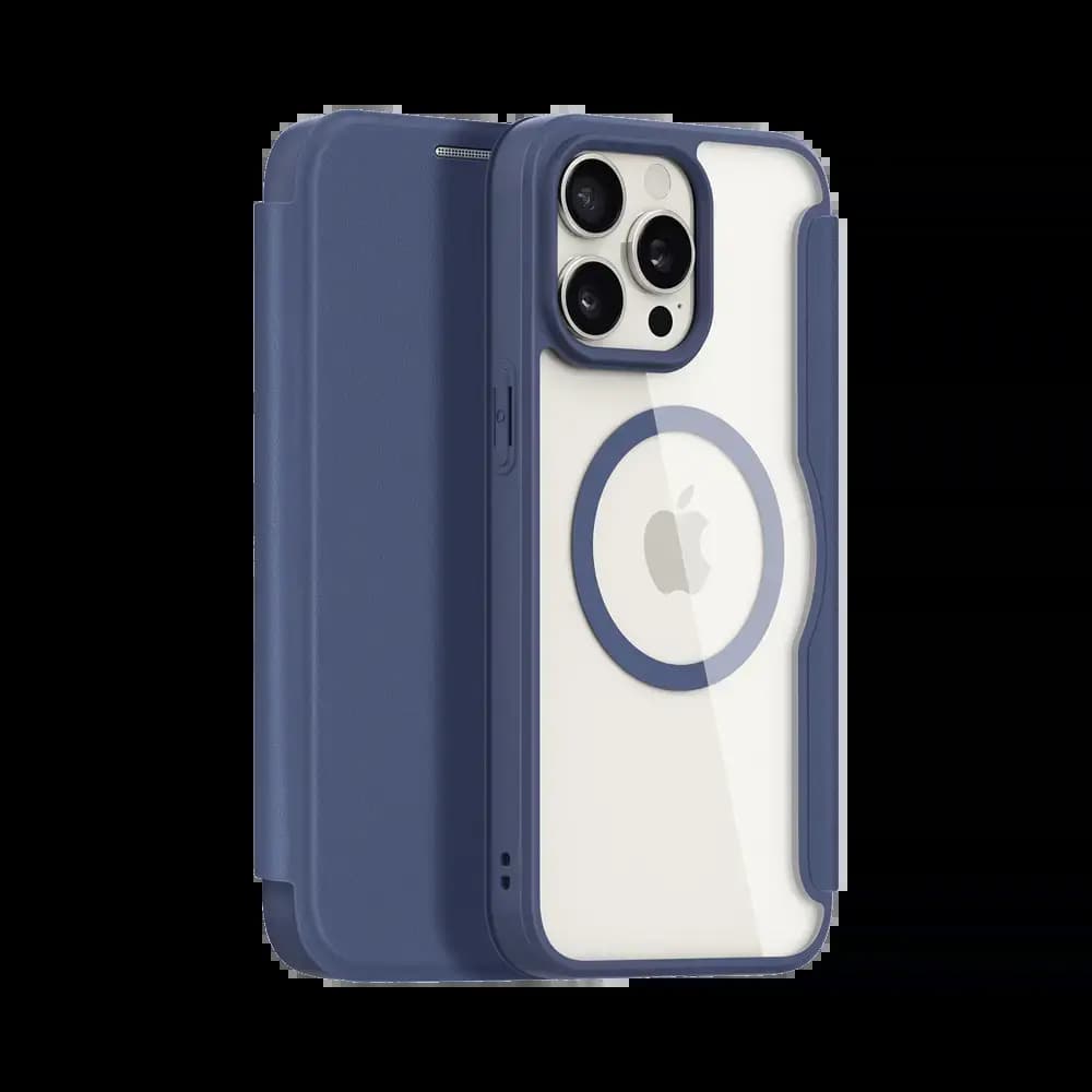 Housse folio MagSafe iPhone 15 Pro Max – Dux Ducis Skin X Pro Bleu - Vue 2