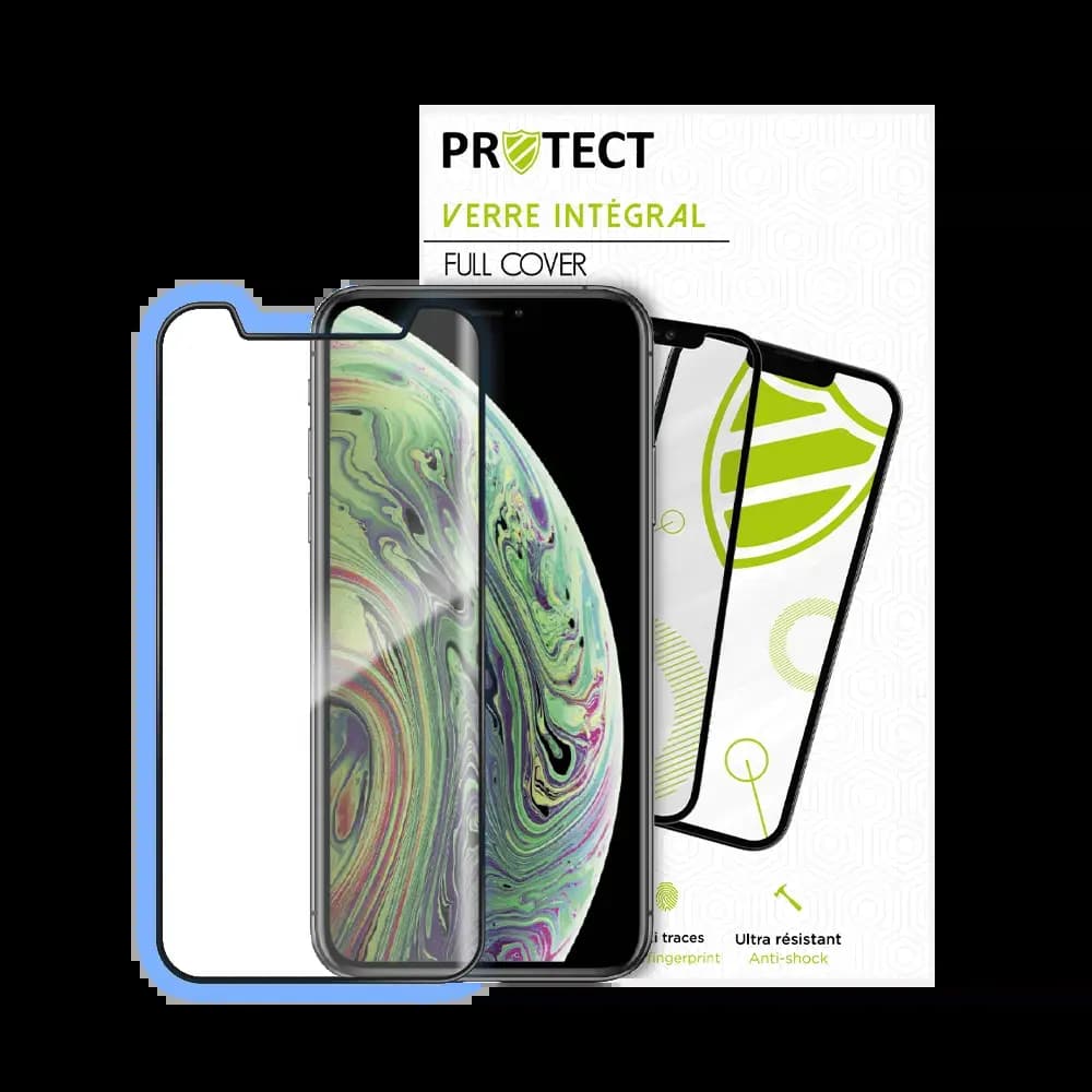Verre trempé intégral iPhone 11 Pro / X / XS protection écran 9H - PROTECT Noir