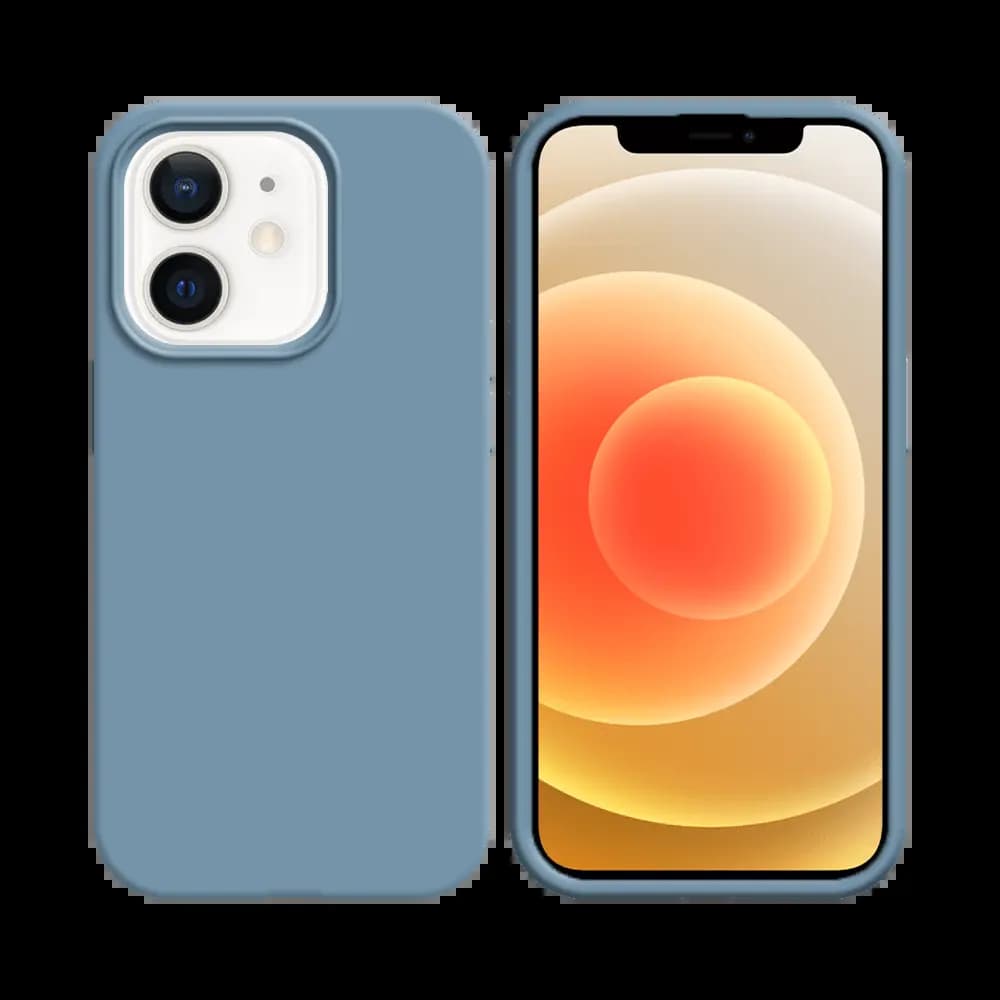 Coque silicone iPhone 12 mini - Bleu Acier