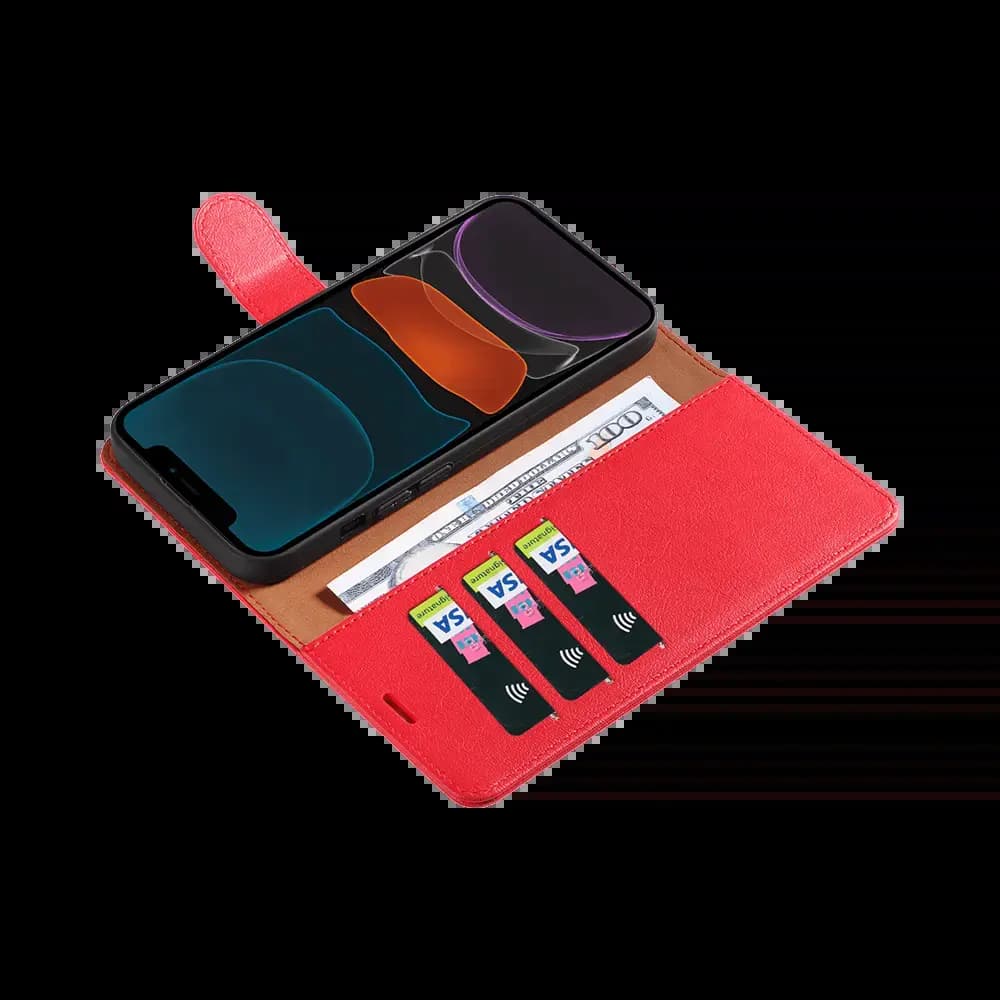 Housse folio anti-RFID iPhone 11 – PROTECT IP011 Rouge