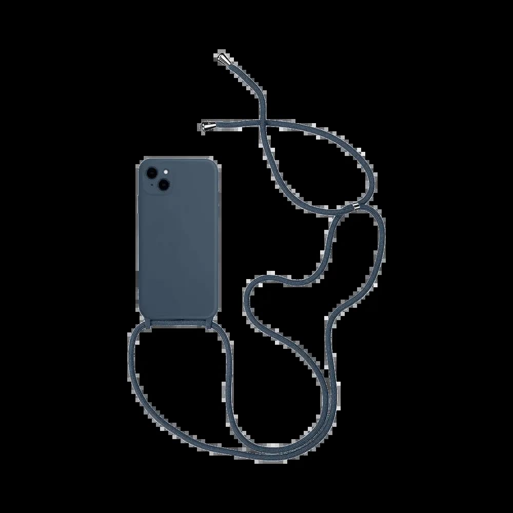 Coque avec cordon réglable iPhone 14 Plus - Bleu Marine