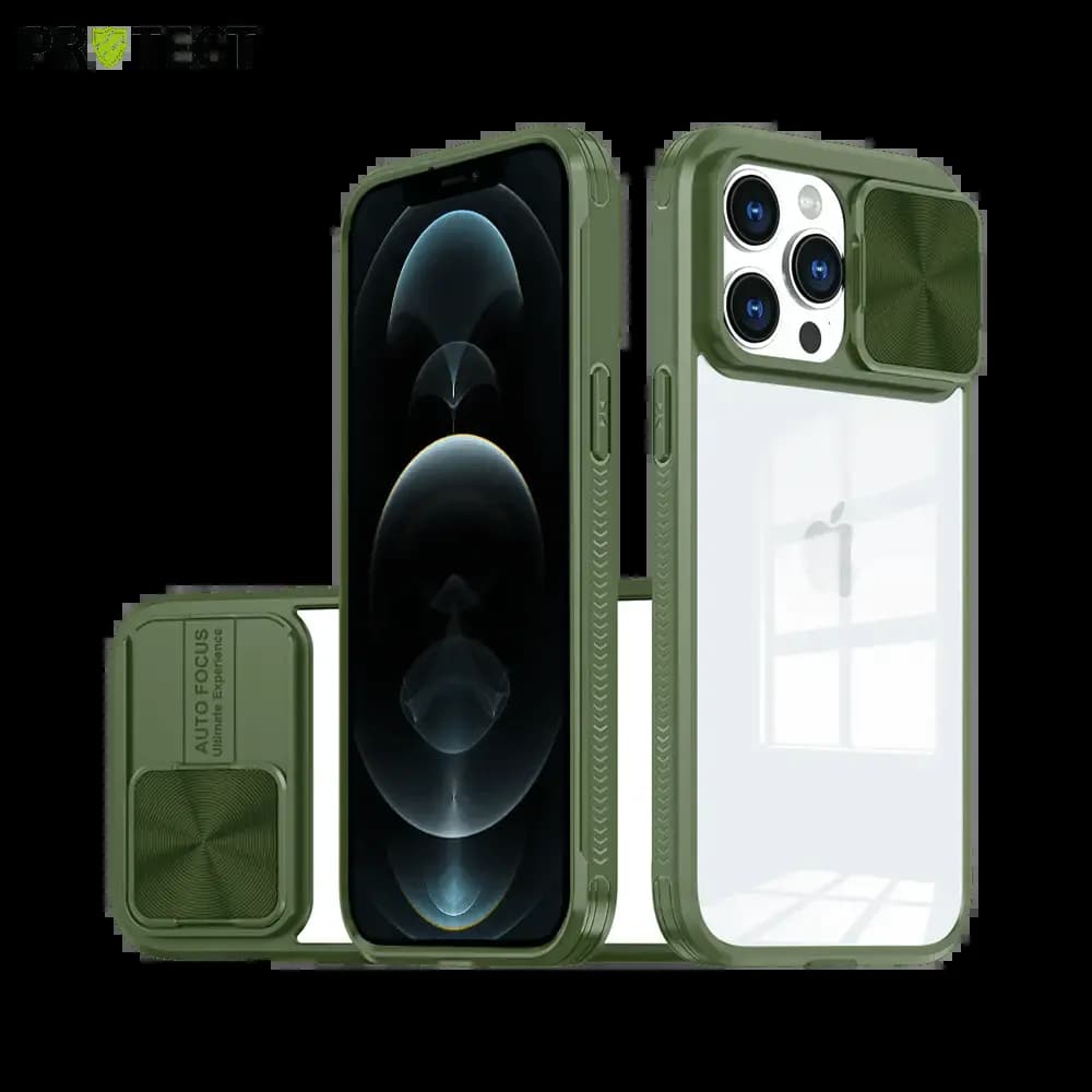 Coque avec cache caméra iPhone 12 Pro - PROTECT IE027 Vert Foncé