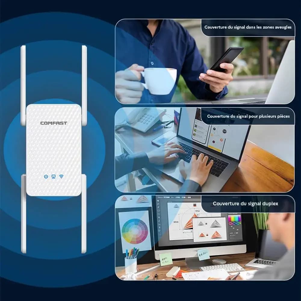 Répéteur WiFi 6 3000 Mbps – Comfast CF-XR185 V2