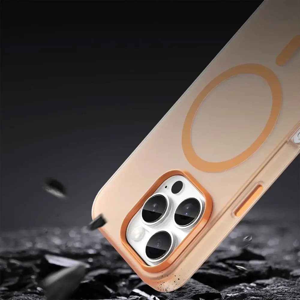 Coque MagSafe bi-matière iPhone 16 Pro Max - PROTECT MF-006 Orange