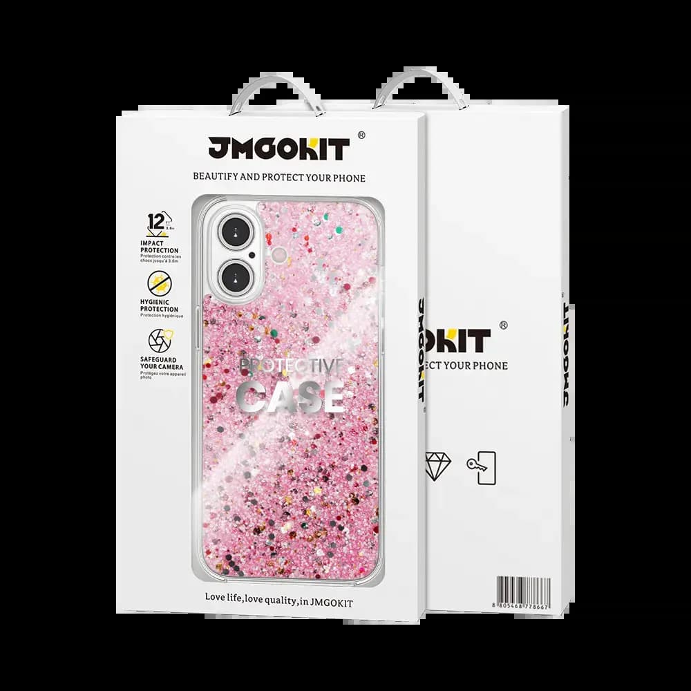Coque paillettes iPhone 16 Plus Twinkle JMGOKIT - Rose
