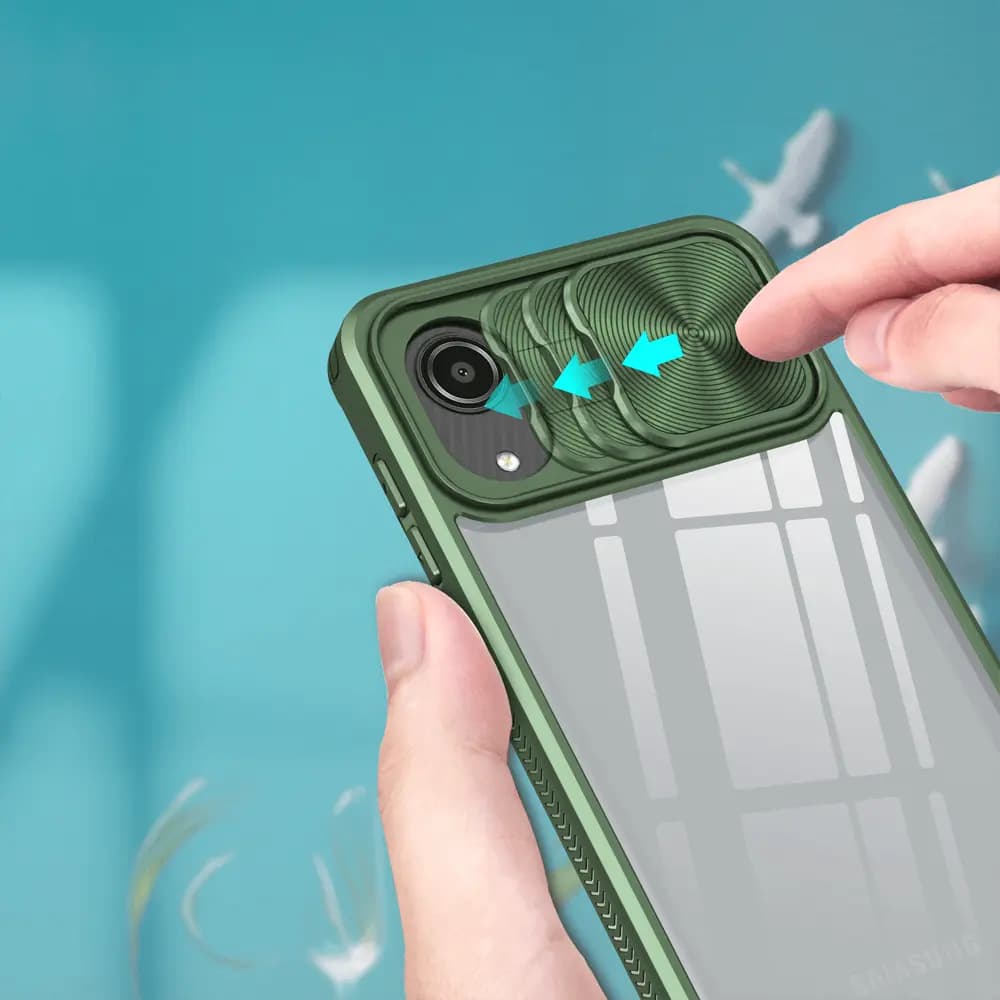 Coque Samsung Galaxy A03 Core avec cache caméra - PROTECT IE027 Vert Foncé 