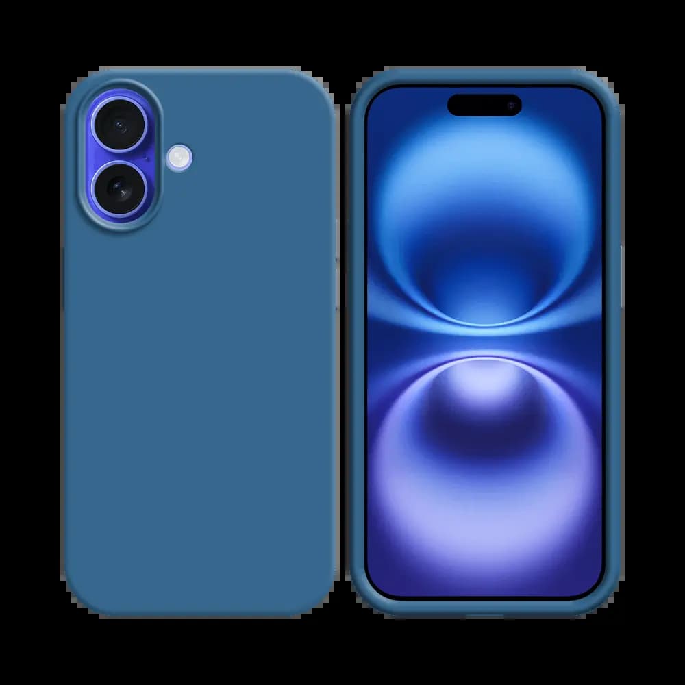 Coque silicone iPhone 16 Plus - Bleu Marine