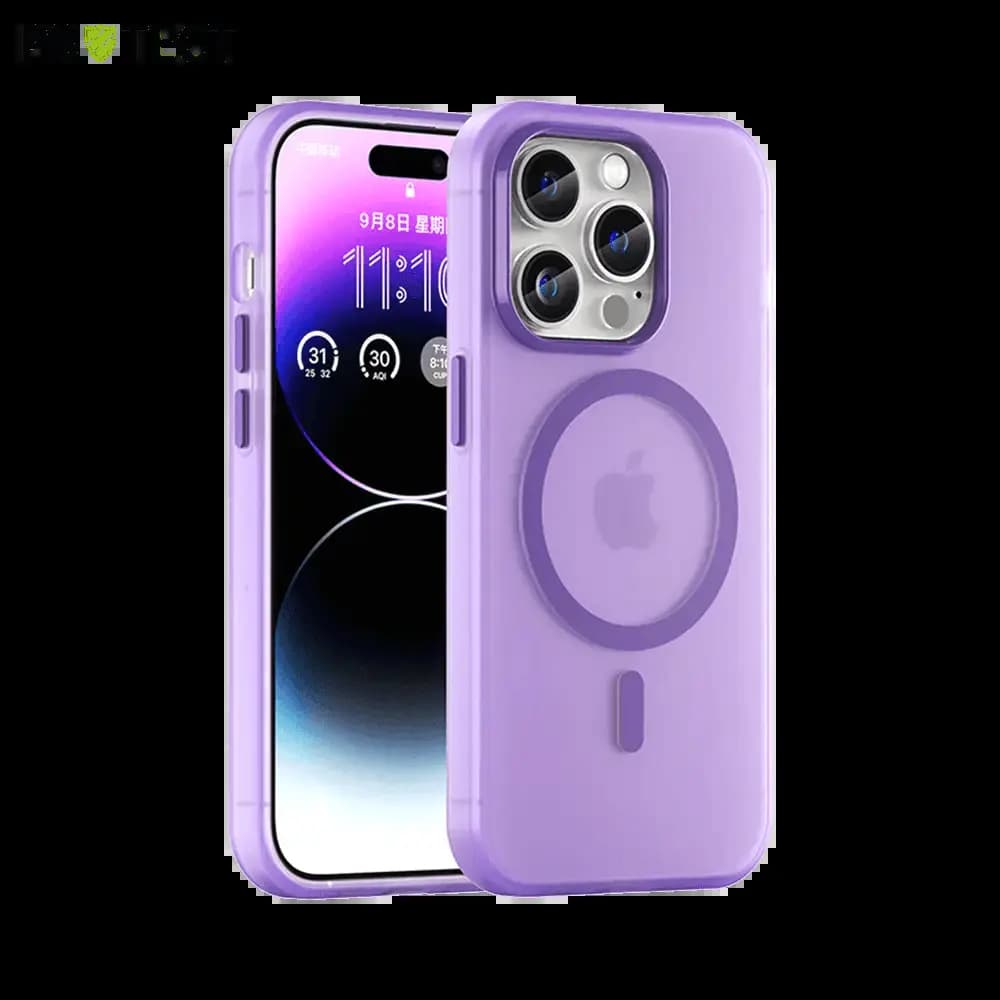 Coque MagSafe bi-matière iPhone 14 Pro - PROTECT MF-006 Violet Foncé