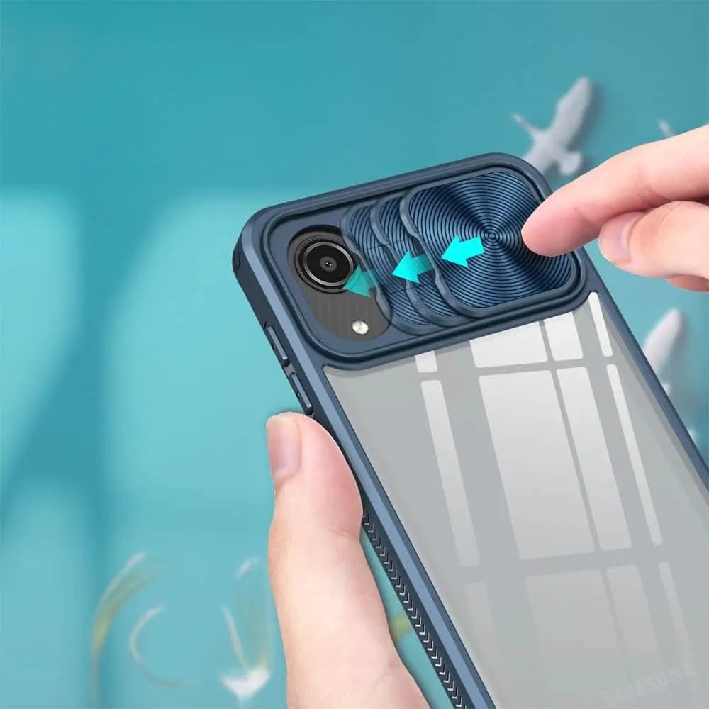 Coque Samsung Galaxy A03 Core avec cache caméra - PROTECT IE027 Bleu Marine